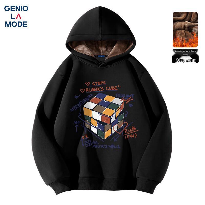 GENIOLAMODE Herren Locker Geschnittener Pullover Hoodie
