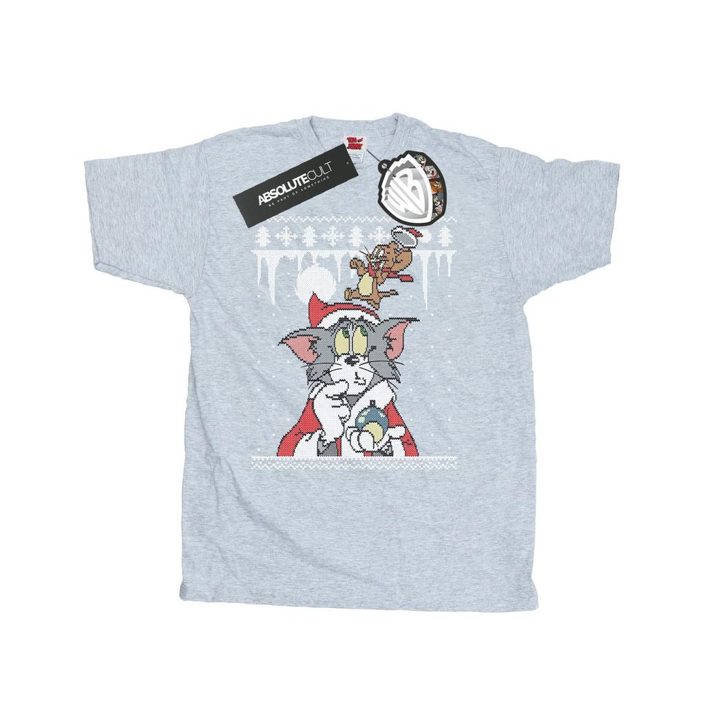 Tom And Jerry Mens Christmas Fair Isle T-Shirt