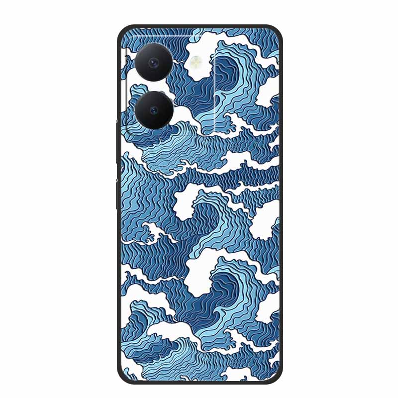 3D Emboss Case For Vivo Y27s Phone Case Relief Black Silicone Soft Back Cover Coque Funda For Vivo Y27s Case Y 27 s Capas 6.64"