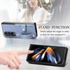 Card Slot Phone Cover for Samsung Galaxy Z Fold5 5G,PU Leather+PC Wristband Kickstand Cell Phone Case