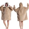 Cozy Hooded TV Blanket - Outdoor & Indoor Cold-Proof, Thick, Solid Color, Long Sleeves, Couples' Wear