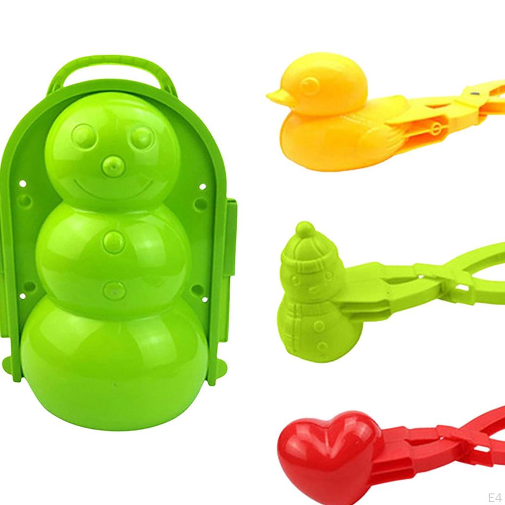 4 Pieces Multi Functional Snowball Fight Maker Clip with Handle,Snowball Clip,Snow Ball Toys Games