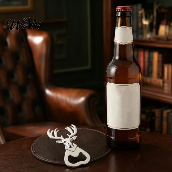 Deer Head Bottle Opener Opener, Creative Beer with Puns "One Outdoor Camping You" Meaning, Zinc Alloy Wedding Favor Gift for Groomsmen 3D