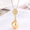 Jewelry Copper Bottom Gold-Plated Inlaid Gold Pearl Temperament Set Female 14Mm