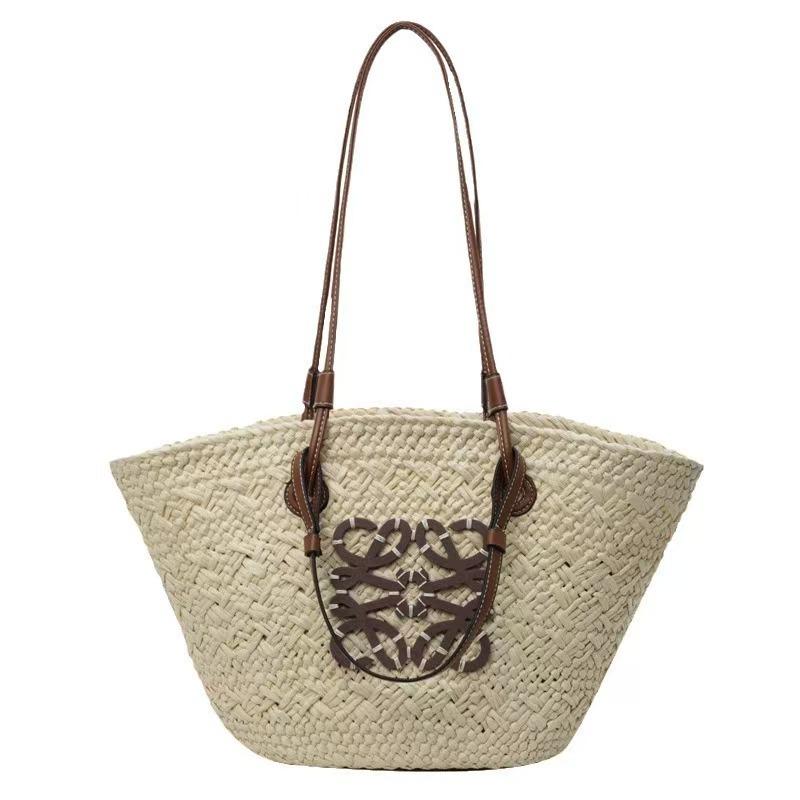 Luojia straw woven bag women's handwoven bag new retro woven bag tote bag seaside vacation handbag
