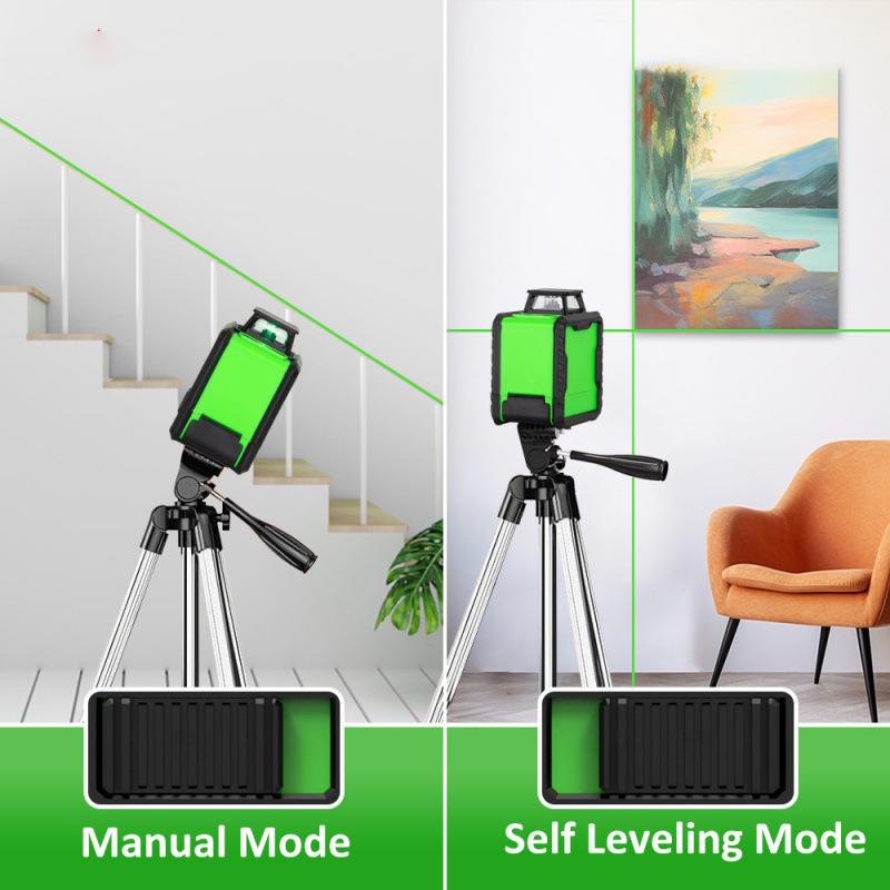 Mini Portable Laser Level 5-Line Green Light Projector with Automatic Leveling