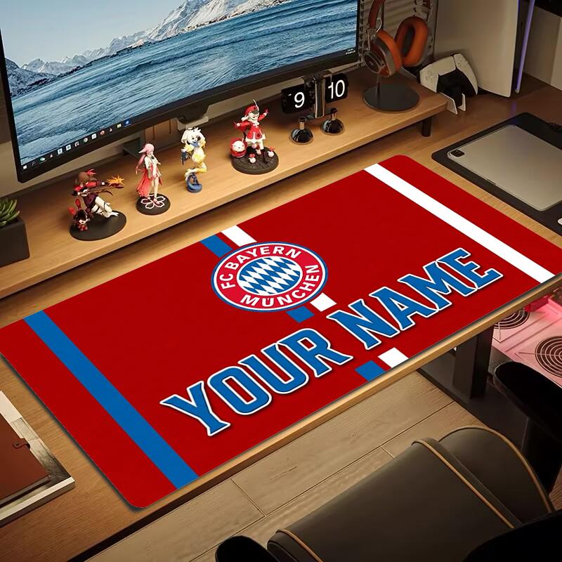 Custom Name Bayern Munich FC Mouse Pad Large Gaming Table Cushion Non-slip Laptop Tablet Big Mousepad XXL Mat Mini PC Playmat With Lock edge_XIA