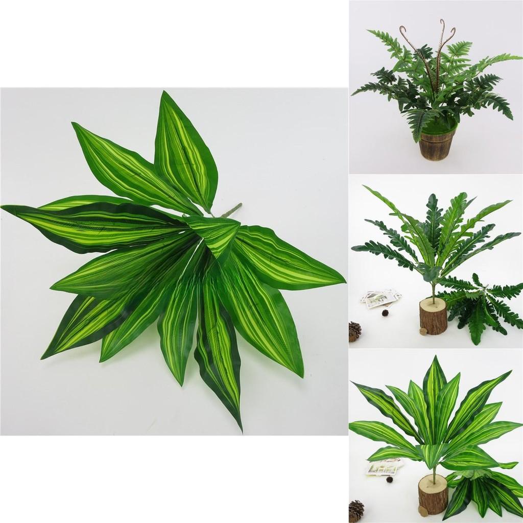 Dracaenafragrans And Pteridophyta Leaf Faux Fern Leaf For Indoor Plant Display