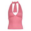 ins European and American vacation style sexy polka dot print deep V neck sling girly feeling cute and thin big halter top