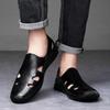 Summer Hollowed Out Men Leather Shoes Soft Sole Casual Business Men‘s Sandals Breathable Office Formal Lightweight Outdoor Shoes