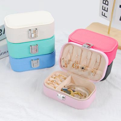 Simple Snap Button Jewelry Storage Box Korean Version Portable Earrings Storage Box Necklace Ring Box