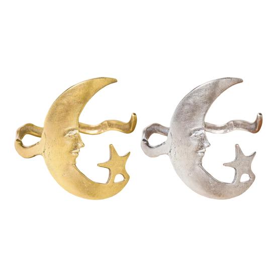 1/2 stk Gullfarget Stjerne Måne Armmansjett Armbånd Åpning Justerbar Armring