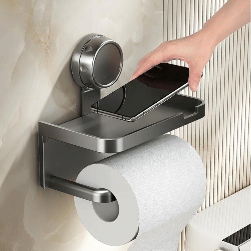 Double Layer Bathroom Paper Holder Suction Cup Toilet Paper Rack Tissue Holder Bathroom