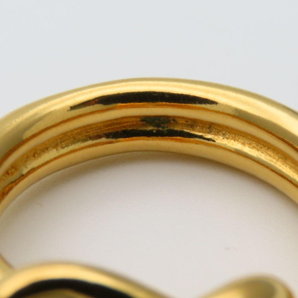 Used HERMES Scarf ring Head metal 9.7g gold plating