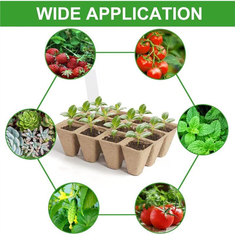 20/40PCS Eco Friendly Biodegradable Pulp Seed Starter Pots Square Seedling Trays for Home Garden Vegetable Flower Planting