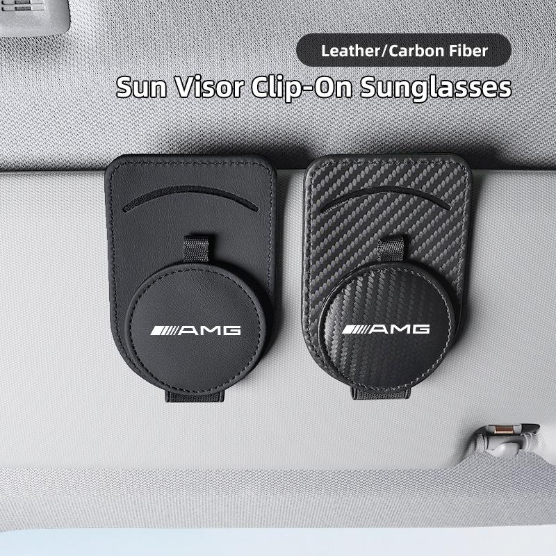 Quality Leather Car Glasses Clip ID Card Holder Interior Storage For Mercedes Benz AMG Smart Fortwo 451 450 453 EQ Forfour Coupe