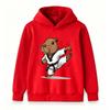 Kids Boys Girls Casual Pullover Hoodie, Funny Capybara Taekwondo Black Belt Karate Kick Cartoon Print Soft Hooded Sweatshirt for Children Daily Wear