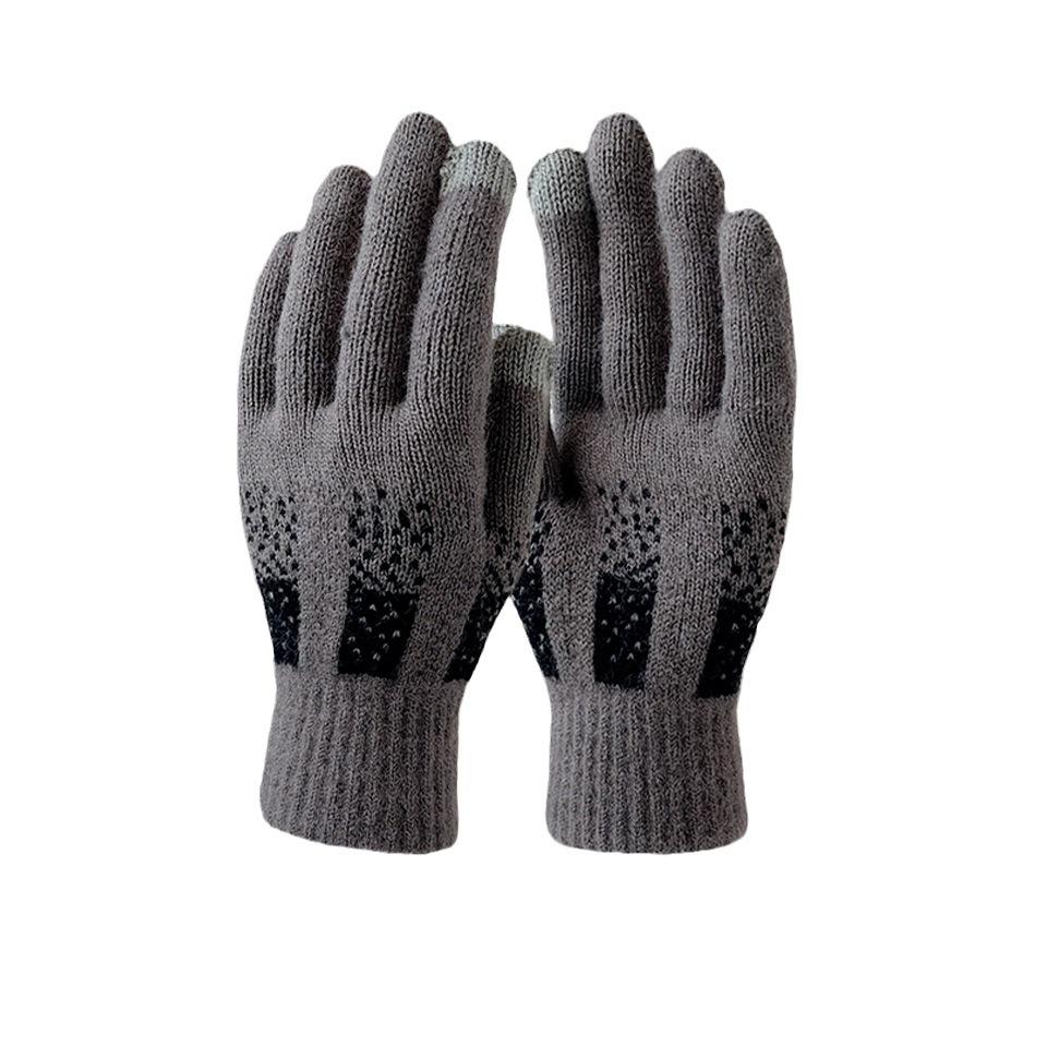 High quality business men's knitted warm gloves Winter weatherproof thickened outdoor touch screen cycling gloves