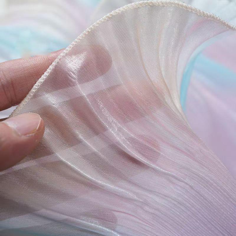 1Yard Dreamy Gradient Mermaid Organza 3D Pleated Lace DIY Dress Ruffle Lace Accessories 15CM Wide