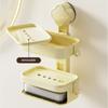 Soap Dish Soap Holder for Shower Single/Double Layer Wall Mounted Soap Rack No Drilling Self Draining for Bathroom