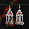 Retro Exotic Ancient Silver Coins Tassel Earrings Women's Long Personalized Earrings Niche Earrings