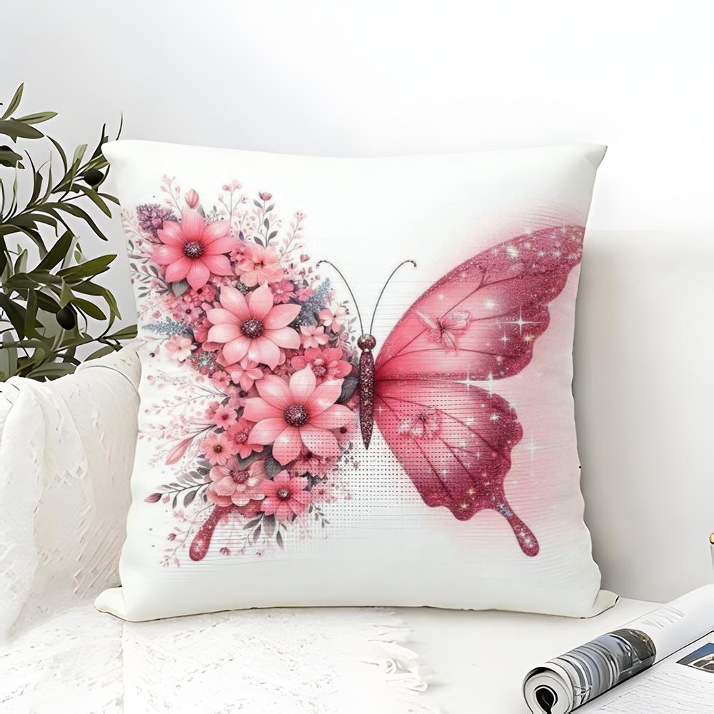 Beautiful Colorful Butterfly Decorative Prints Pillow Case Linen Pillow Case Sofa Home Decor Cushion Cover Cushion Cove