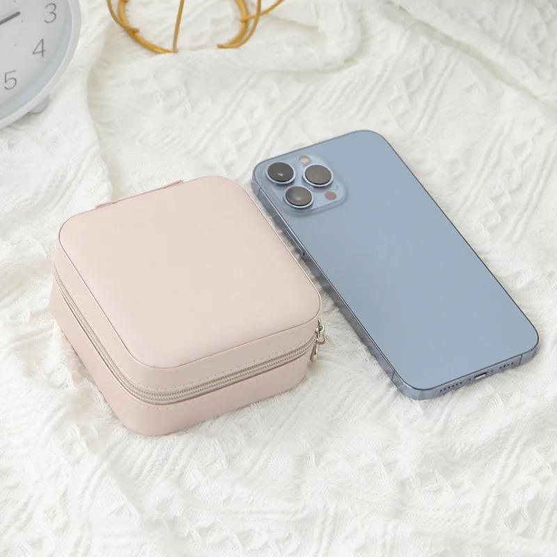 1pcs Portable Jewelry Storage Box Home Travel Earrings Necklace Ring Jewelry Box Mini Layered Jewelry Display Case