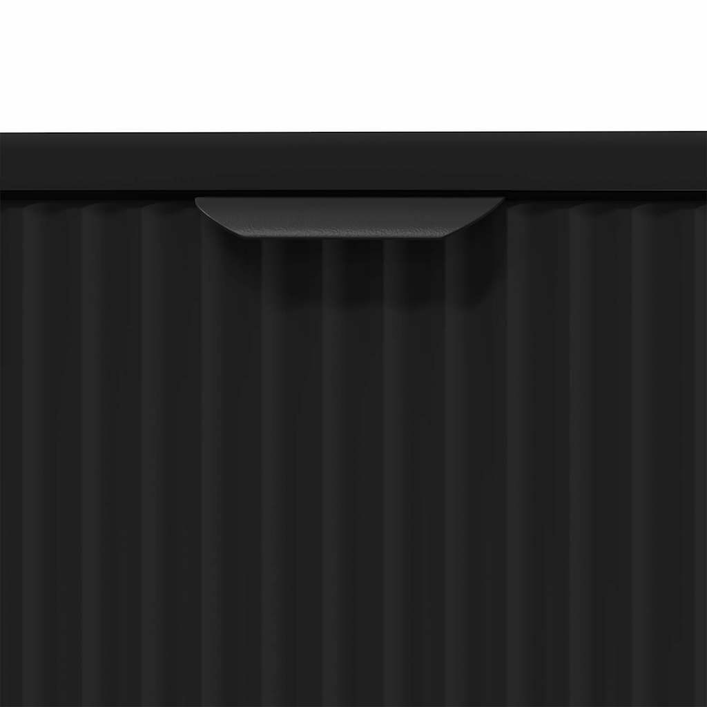 Bathroom Furniture Set with Door 2 Pcs Black Plywood and Metal