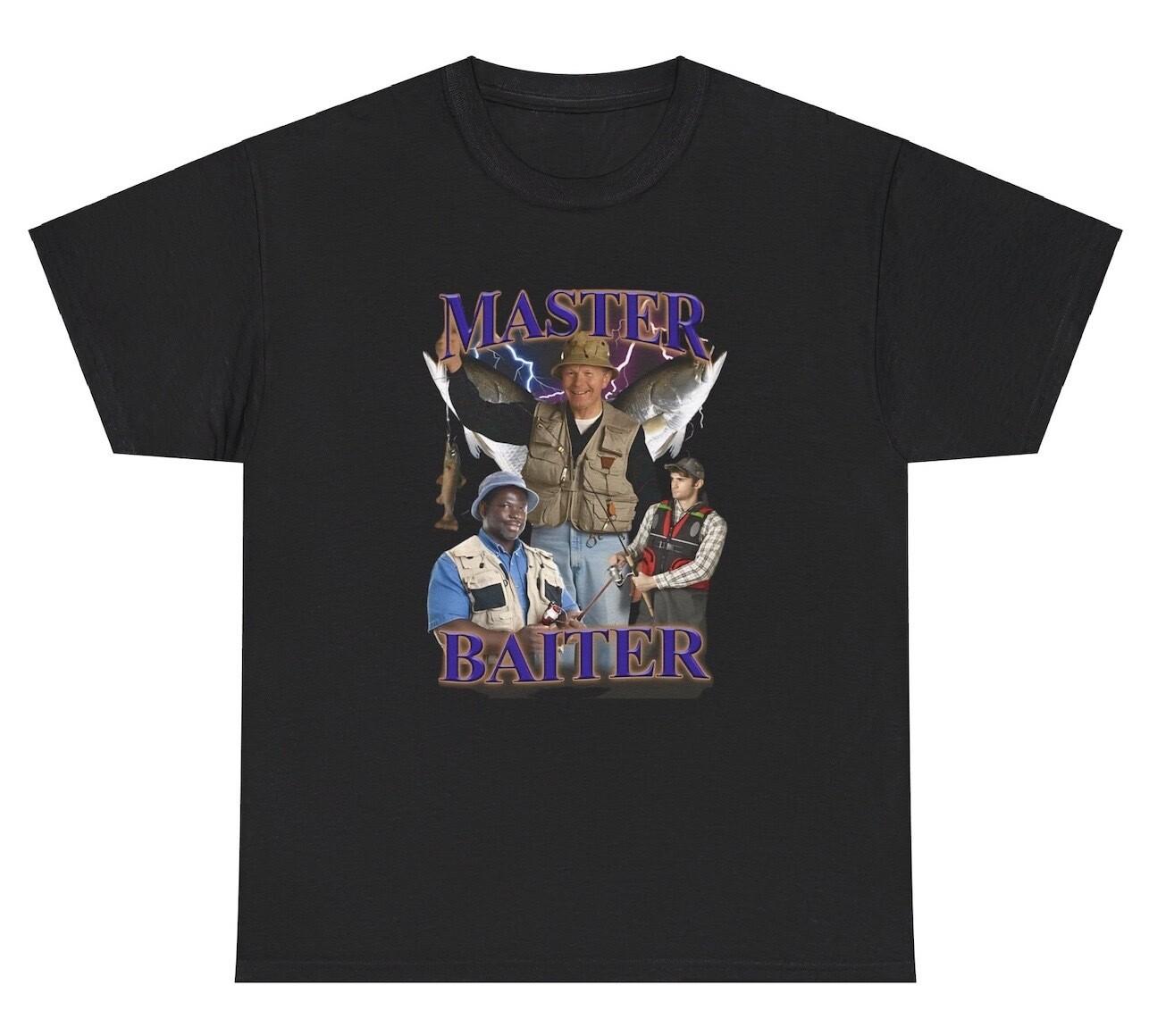 Master Baiter Fishing T Shirt Funny Inappropriate Fisherman Fishing Ironic Tee XXXXL