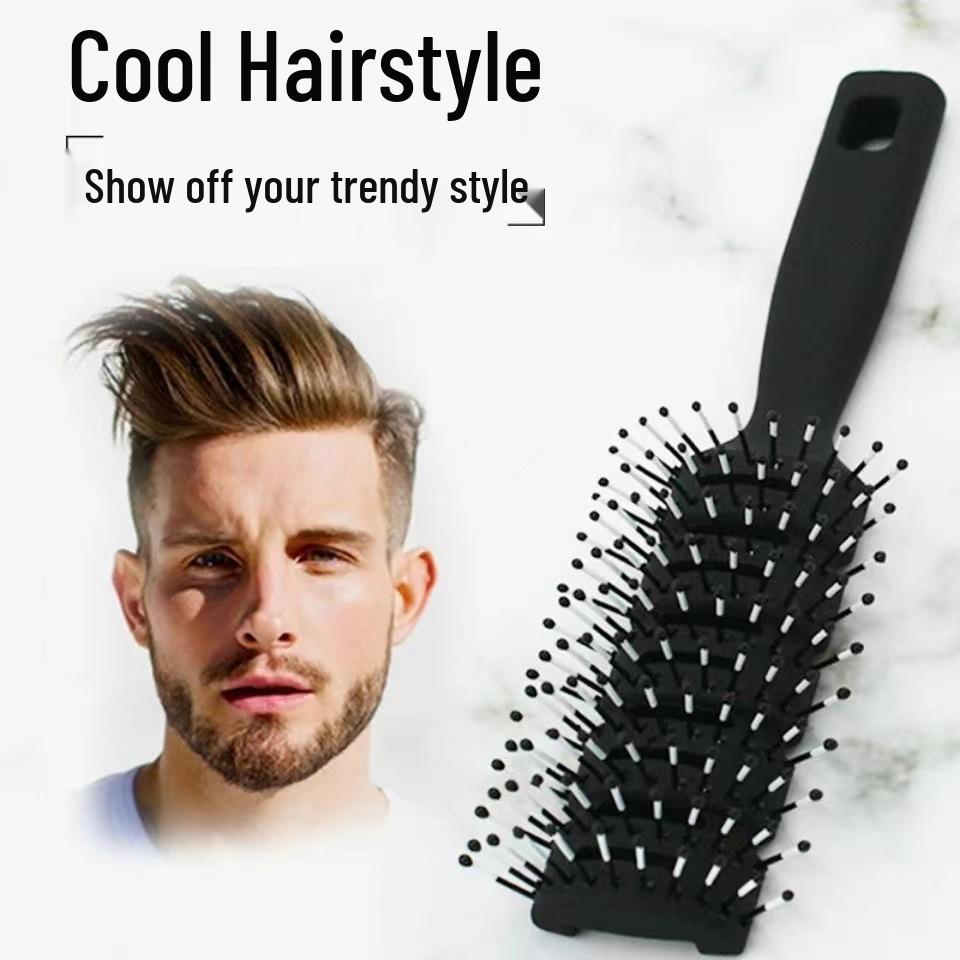 

Large Plastic Anti-Static Hairdressing Comb: Nine-Row Slicked Back, Detangling, Scalp Massage Tool.