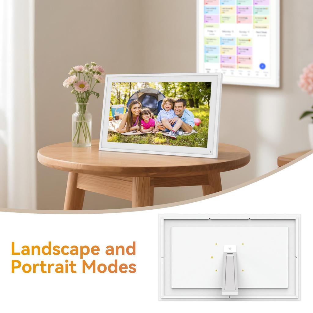 TABWEE Digital Calendar P15 15.6 Inch Wall Mount Touch Screen Calendar App Sync List Notepad Family Calendar Electronic Wall Calendar