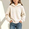 Boys Girls Christmas Print Sweatshirt, Long Sleeve Stand Collar Pullover for Fall Winter