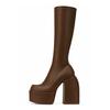 Fashion Brand Minimalist Fashionable Solid Color Knee High Boots 2024 European American Fashion Party Autumn Winter Women Boots 34-43