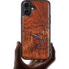 Carveit Magnetic Case for iPhone 16 Plus Case, Wood Artisan Engraved & Handmade Shell Inlaid, TPU Shockproof Cover, Compatible with MagSafe Wireless
