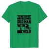 Herren T-Shirt Unterschätze niemals einen alten Mann mit einem Fahrrad Aufdruck T-Shirts Sommer Kurzarm SCHWARZES T-Shirt Tees Übergroßes Camiseta