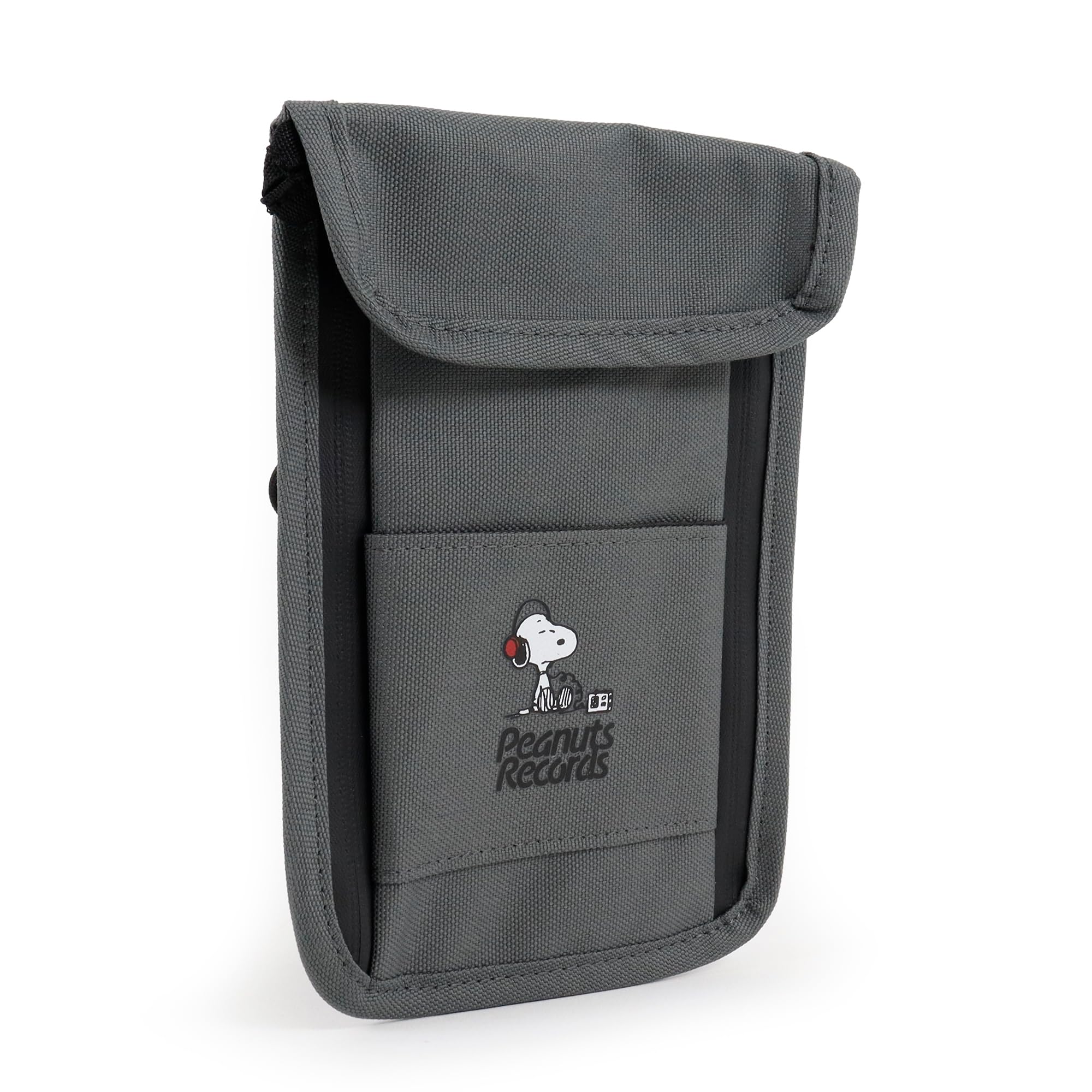 Snoopy Cute Shoulder Wallet with Smartphone Pouch and Neck Strap Women s (Gray) серый