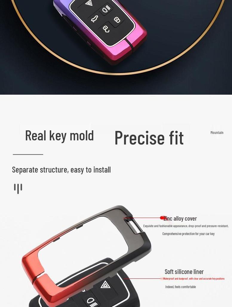 Premium Metal Protective Shell for Jaguar Key - Compatible with XFL/XEL/XJL/FPACE; High-End Men's Key Case with Buckle