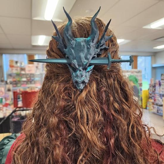 Ručně vyráběná sponka do vlasů s lebkou draka, plastová s hladkým povrchem, retro vlasový doplněk na svatby, narozeniny, večírky, Halloween