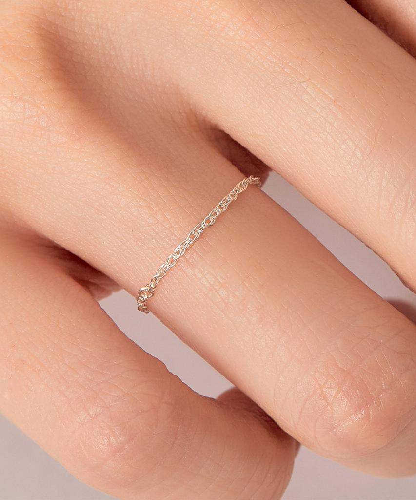 Helene Jewelry 925 Silver Rope Style Chain Silver Ring (Type A)