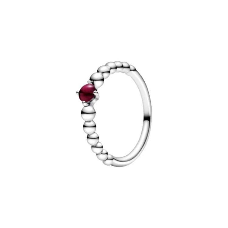 Pandora Beaded Design Crystal Inlaid Ring Women rings Silver 198867C08 7.5