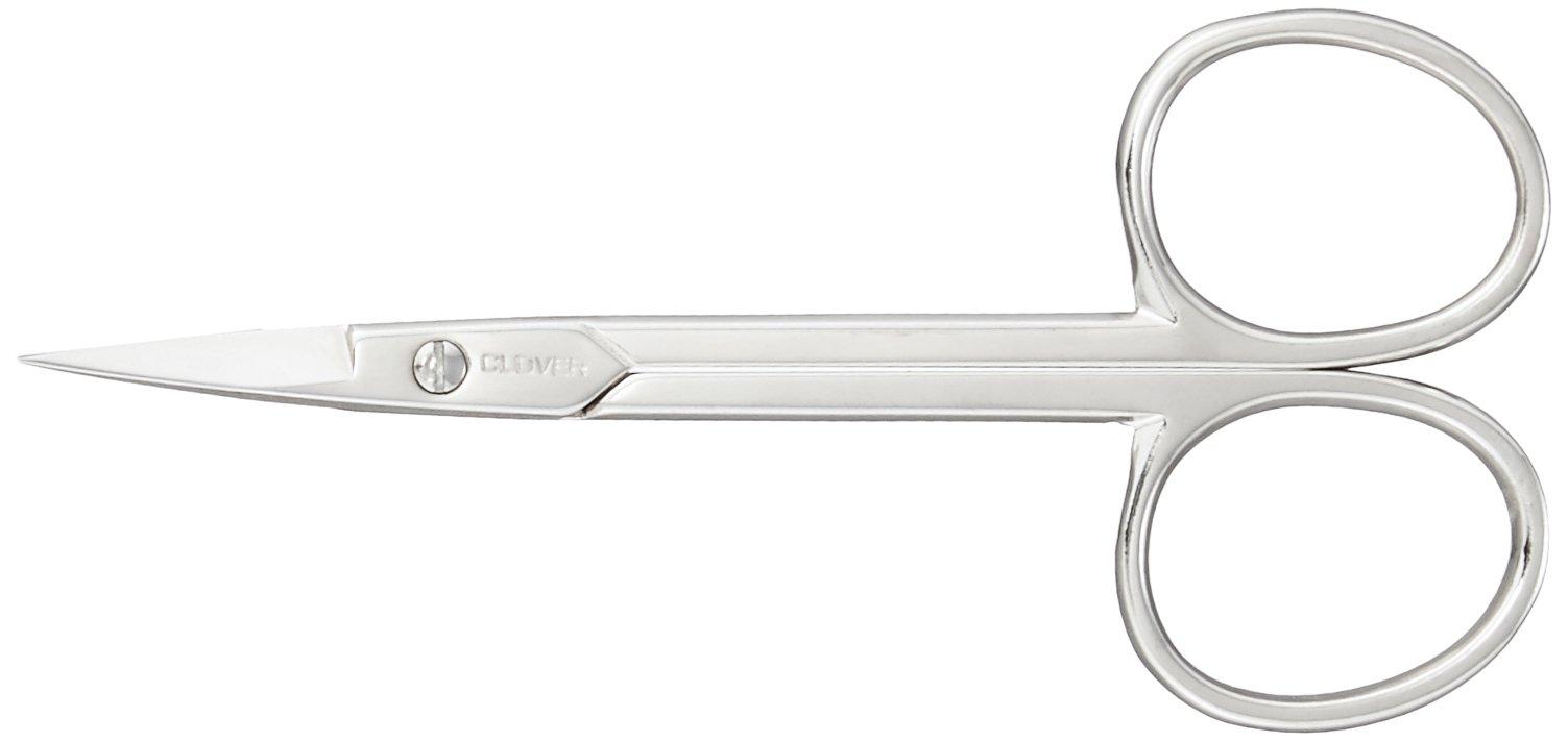 Clover Patchwork Thread Cutting Curved 9cm Overall Silver Scissors, Blade, Length, 36-638,