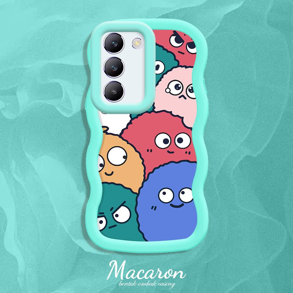 

Окрашенный узор Big Wave Edge Мягкий силиконовый материал Macaron чехол для телефона противоударный защитный резиновый чехол для OnePlus Vivo Motorola Moto Vivo Y22 синий