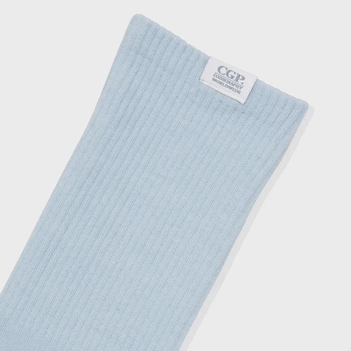 (Women's) Square Logo Socks - Sky Blue