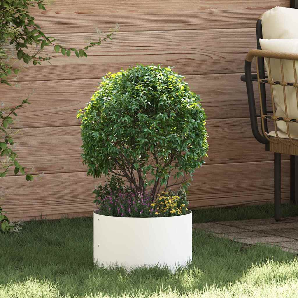 Plant Ring White 30 X 30 X 20 Cm Cold Rolled Steel