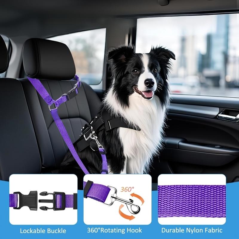 1pc Adjustable Dog Car Seat Belt Safety Harness with Cloud Pattern-Durable Pet Restraint Strap for Travel,Hand Wash Only