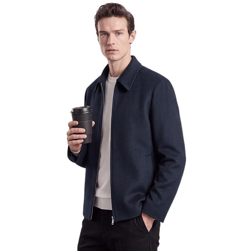 Shanshan Men's 100% Pure Wool Lapel Jacket