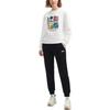 Fila Offizielle Damen Strick-Langhose 2024 Frühling Neue Mode Lässige Basic Bündchen Sporthose Damen Unterteile Schwarz F11W418603F-BK