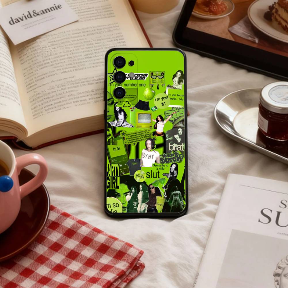 

C-Charli XCX Brat A-Album Merch Phone Case For Samsung S 25,24,23,22,30,21,10,9,Ultra,Plus,Lite,FE,4,5 G Soft Black Case Samsung S21 s305G