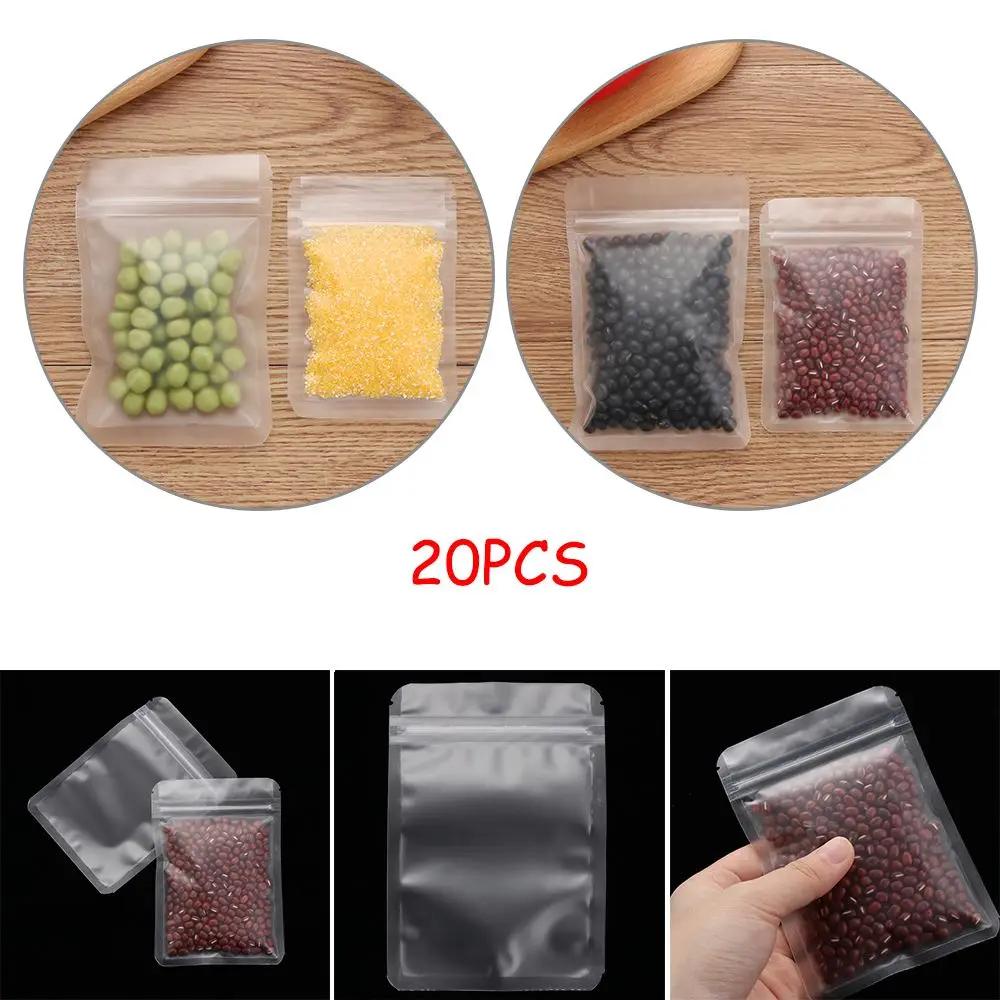 20Pcs Packaging Bag Water Proof Zipper Storage Reclosable Food Pouches SelfSeal Matte Waterproof Transparent Pack Retail Plastic