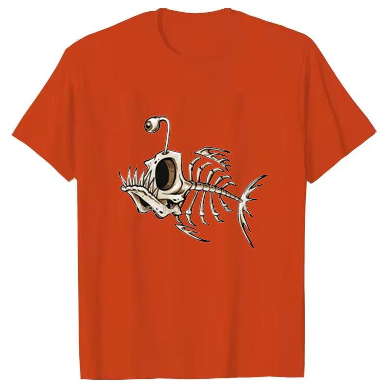 Bonefish Skull Deep Sea Fish Skeleton Funny Fisherman Angler T-Shirt Cotton O-Neck Short Sleeve Men T Shirt Oversize Streetwear